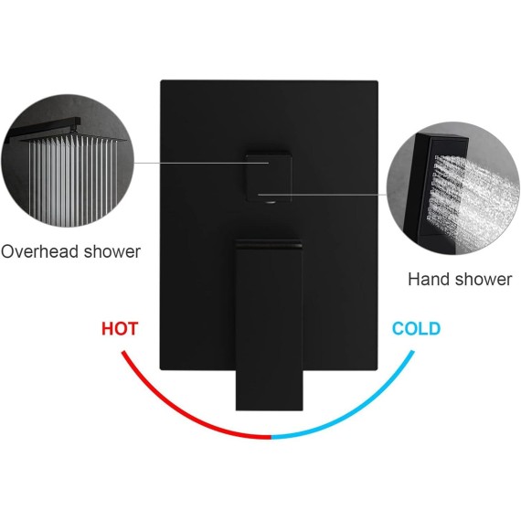 Shower Faucet Set | Matte Black Tub Shower Faucet Set - Showers For Bathroom, Shower Head Sets For Bathroom, Bathtub Faucet Set, Rainfall Shower System
