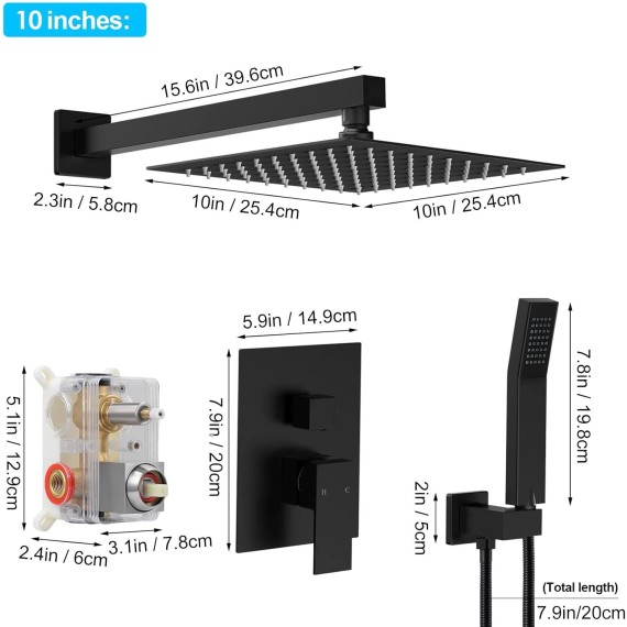 Shower Faucet Set | Matte Black Tub Shower Faucet Set - Showers For Bathroom, Shower Head Sets For Bathroom, Bathtub Faucet Set, Rainfall Shower System