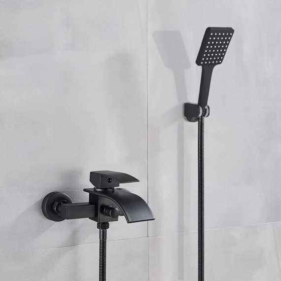 Bathtub Faucets Chrome Bath Shower Set Waterfall Bathtub Mixer Tap Dual Contral Shower Faucet Wall Mounted for Bathroom