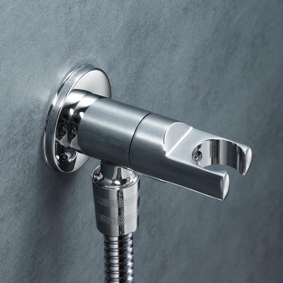 Handheld Shower Head Set Chrome Handheld Showerhead Set Brass Universal High Pressure Handheld Shower Sprayer with 1.5M 304 Stainless Steel Shower Hose,Type a