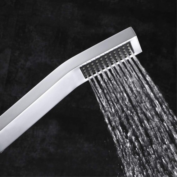 Square Handheld Shower, Wall Mount Chrome Bathroom Handheld Showerheads Brass Hand Held Shower Head Combo with Hose