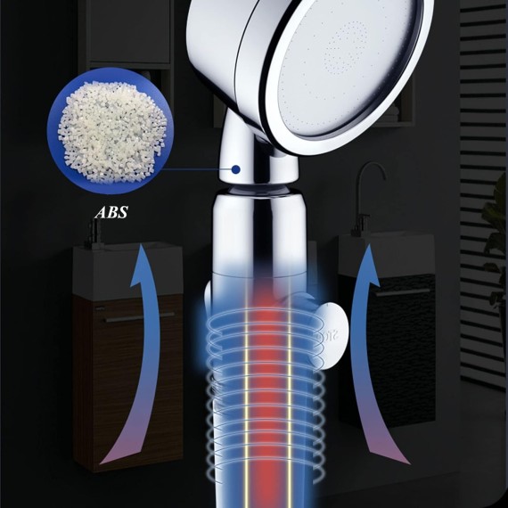 Shower Head with Stop Button, Handheld High Pressure Universal Filter Showerhead for Bath Shower