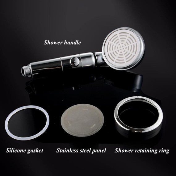 Shower Head with Stop Button, Handheld High Pressure Universal Filter Showerhead for Bath Shower