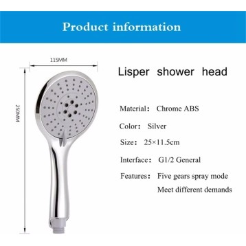 Shower Head with Handheld, Bathroom Shower Head Set Wall Mounted Showerhead Holder Chrome Stainless Steel Hose and Handheld Shower Head Set