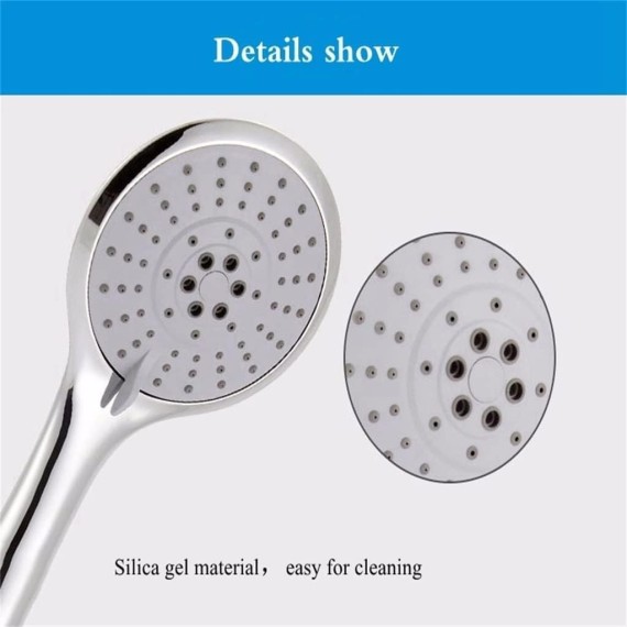 Shower Head with Handheld, Bathroom Shower Head Set Wall Mounted Showerhead Holder Chrome Stainless Steel Hose and Handheld Shower Head Set